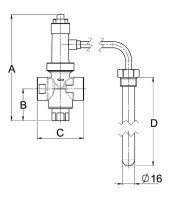 LK Thermische Ablaufsicherung 3/4" Kapillar Rohr 1300 mm