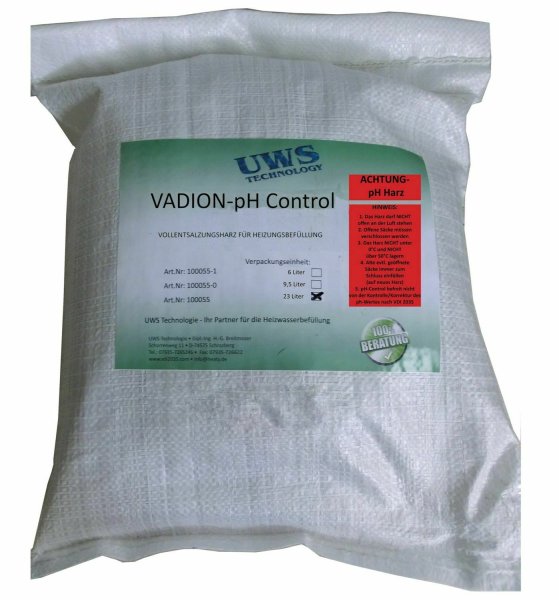 UWS Vadion pH Control 6 / 9,5 / 23 Liter Sack