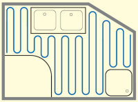 Fußbodenheizung Elektrisch Bodenheizung Vollwertigeheizung *Komplett-Set* 1-18m² Standard Regler + Sensor 1 m²