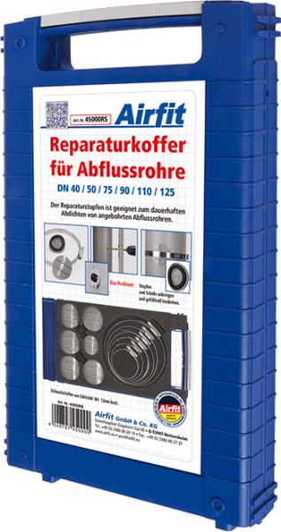 Airfit Reparaturkoffer für Abflussrohre / Abwasserinstallation / Sanitär 45000RS
