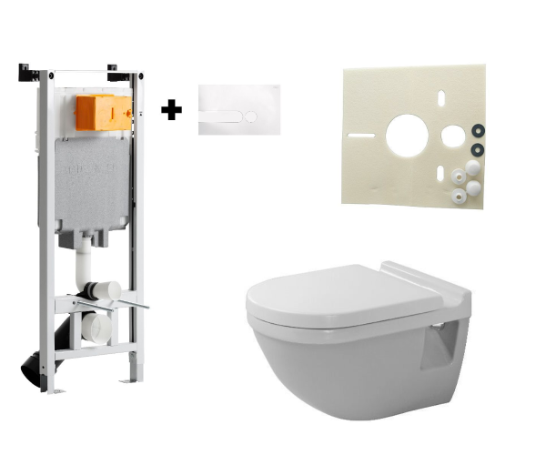 Vorwandelement + Betätigungsplatte Wand WC Set Komplett Duravit Combi-Pack