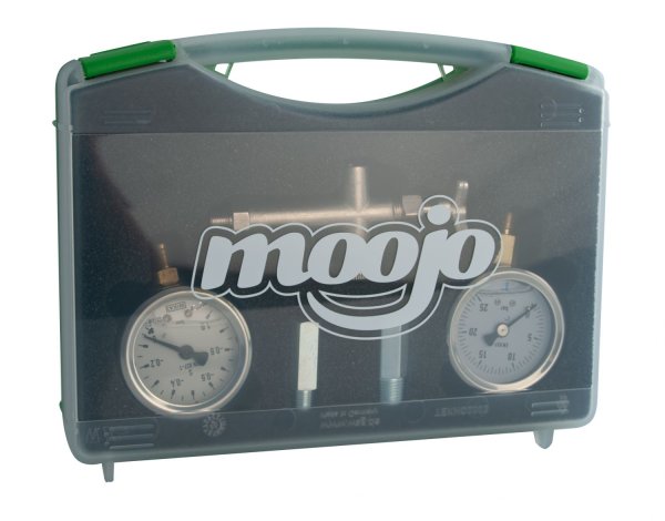 Pumpenprüfsatz im Kunsstoffkoffer mit glyzeringefülltem Manometer/Vakuummeter